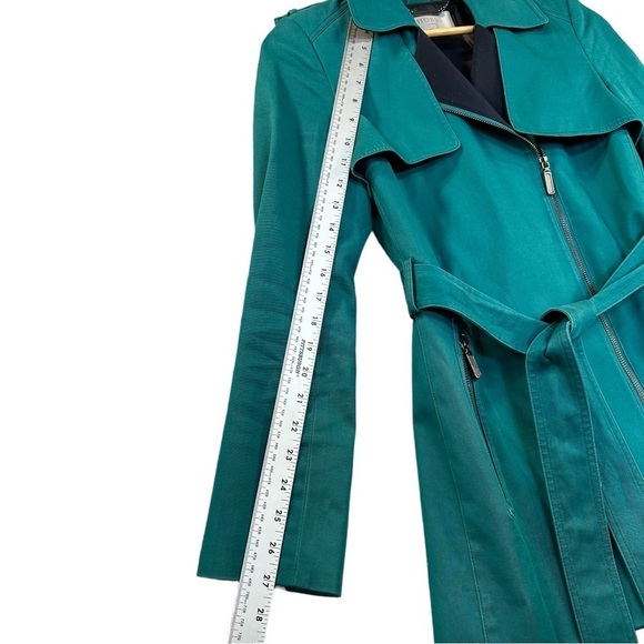 Hobbs London Belted Short Coat Green Womens Size 4 - Picture 6 of 8